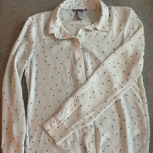 H&M Minimalist heart print white longsleeves - size 2